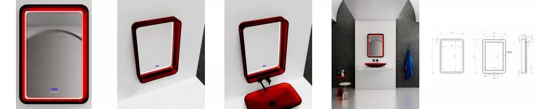 Зеркало «Abber» Kristall AT6701Rubin с подсветкой красное