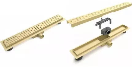 Душевой лоток «Esbano» Meta ESTRMETRAIN60SG боковой выпуск матовое золото 