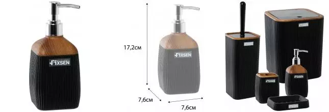Дозатор для мыла «Fixsen» Black Wood FX-401-1 на стол чёрный/тёмное дерево
