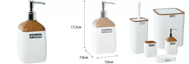 Дозатор для мыла «Fixsen» White Wood FX-402-1 на стол белый/тёмное дерево