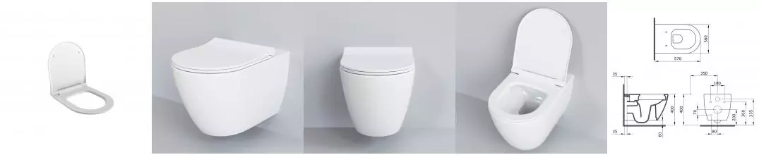 Сиденье для унитаза «Ambassador» Queen 112T20001S ультратонкое дюропласт с микролифтом белое