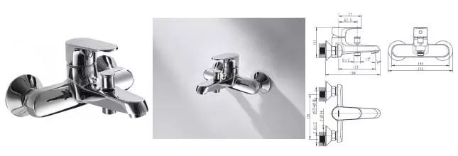 Смеситель для ванны «Bravat» Alfa F6120178CP01 хром