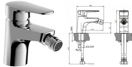 Смеситель для биде «Bravat» Eler F3239218CP1RUS хром