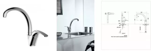 Смеситель для кухонной мойки «Bravat» Fit F7135188CP1RUS хром Смеситель для кухонной мойки «Bravat» Fit F7135188CP1RUS хром