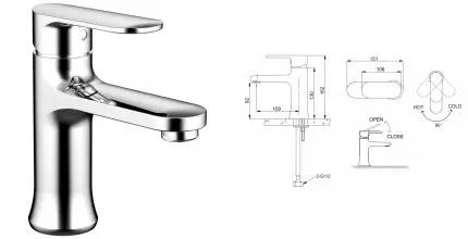 Смеситель для раковины «Bravat» Opal F1125183CPRUS хром