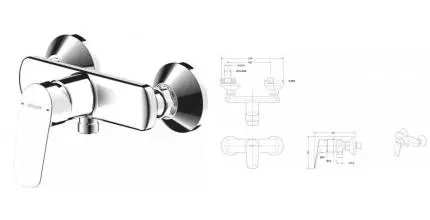 Смеситель для душа «Bravat» Rhein F9429564CP01ENG хром