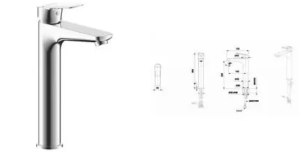 Смеситель для раковины «Bravat» Rhein F1429564CPAENG хром Смеситель для раковины «Bravat» Rhein F1429564CPAENG хром