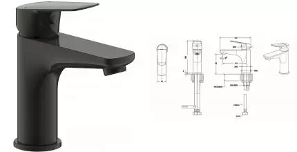 Смеситель для раковины «Bravat» Rhein F1429564BW9ENG чёрный