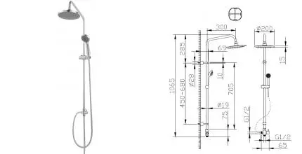 Душевая стойка «Bravat» Fit R D283CP2RUS хром Душевая стойка «Bravat» Fit R D283CP2RUS хром