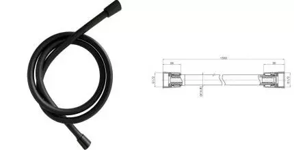 Душевой шланг «Bravat» P72120BWENG 150 см чёрный Душевой шланг «Bravat» P72120BWENG 150 см чёрный