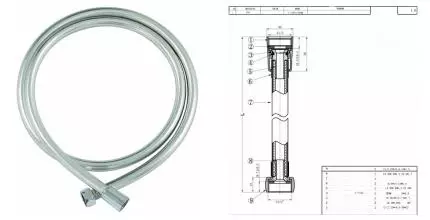 Душевой шланг «Bravat» P7231NRUS 150 см серебристый