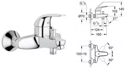 Смеситель для ванны «Grohe» Swift 23270000 хром Смеситель для ванны «Grohe» Swift 23270000 хром