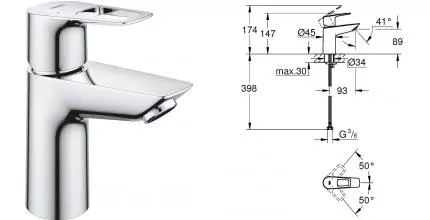 Смеситель для раковины «Grohe» BauLoop 23337001 хром Смеситель для раковины «Grohe» BauLoop 23337001 хром