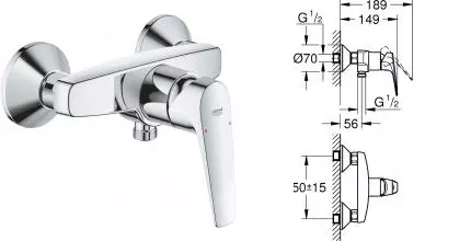 Смеситель для душа «Grohe» BauFlow 23632000 хром Смеситель для душа «Grohe» BauFlow 23632000 хром