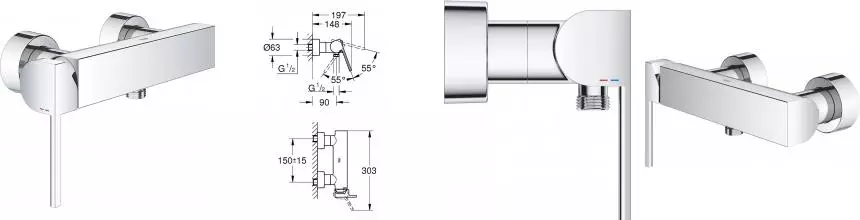 Смеситель для душа «Grohe» Plus 33577003 хром Смеситель для душа «Grohe» Plus 33577003 хром