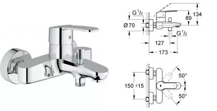 Смеситель для ванны «Grohe» Eurostyle Cosmopolitan 33591002 хром Смеситель для ванны «Grohe» Eurostyle Cosmopolitan 33591002 хром