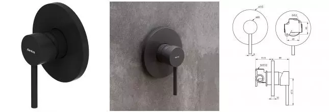 Смеситель для душа «Damixa» Scandinavian Pure 367500300 чёрный матовый