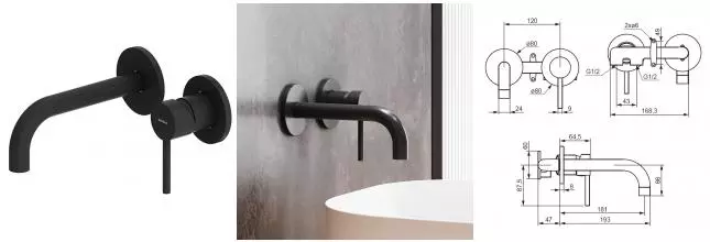 Смеситель для раковины «Damixa» Scandinavian Pure 360260300 чёрный матовый