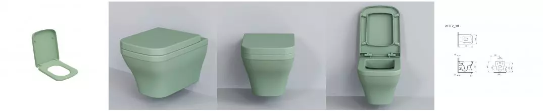 Сиденье для унитаза «Ambassador» Benefit 202T21001 дюропласт с микролифтом мятное матовое