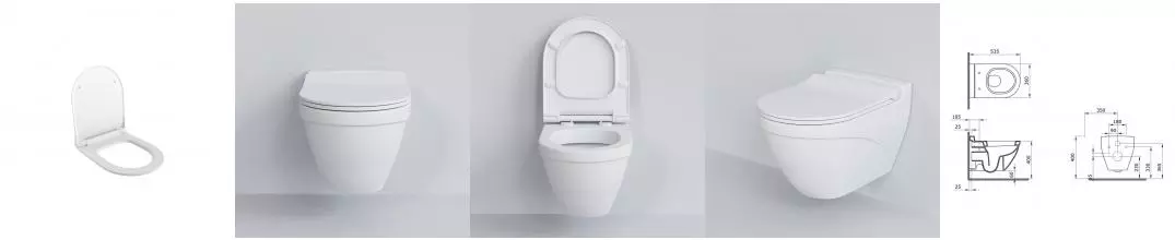 Сиденье для унитаза «Ambassador» Nord 132T20101S ультратонкое дюропласт с микролифтом белое матовое