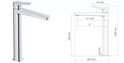 Смеситель для раковины «WasserKRAFT» Aula 1103H хром