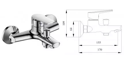 Смеситель для ванны «Aquanika» Eco AQE3001CR хром