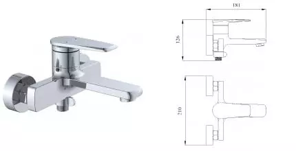 Смеситель для ванны «Aquanika» Simple AQS3038CR хром