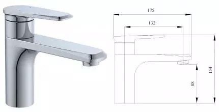 Смеситель для раковины «Aquanika» Simple AQS1038CR хром Смеситель для раковины «Aquanika» Simple AQS1038CR хром