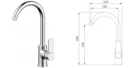 Смеситель для кухонной мойки «Aquanika» Round AQR4015CR хром