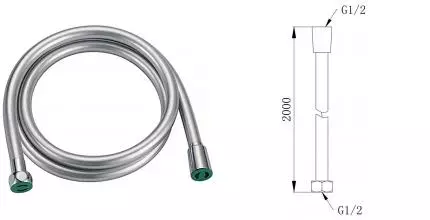 Душевой шланг «Aquanika» Aquaflex AQA001-200 200 см серый