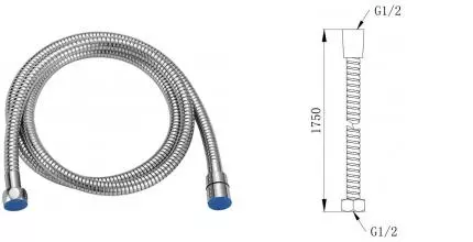 Душевой шланг «Aquanika» Aquaflex AQA002-175 175 см хром