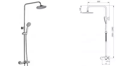 Душевая система «Aquanika» Thermo AQT2314CR с термостатом хром