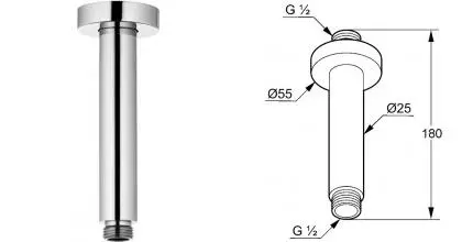 Кронштейн для верхнего душа «Kludi» A-QA 6651505-00 18 хром