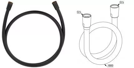 Душевой шланг «Kludi» Suparaflex 6107239-00 160 см чёрный Душевой шланг «Kludi» Suparaflex 6107239-00 160 см чёрный