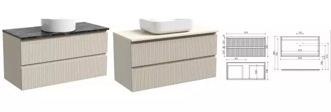 Тумба под раковину «Sancos» Snob T 100 подвесная Beige Soft