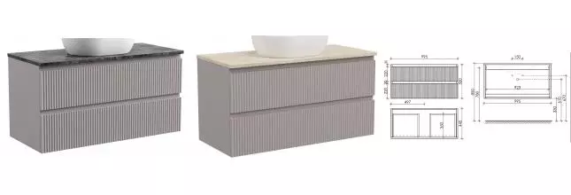 Тумба под раковину «Sancos» Snob R 100 подвесная Doha Soft