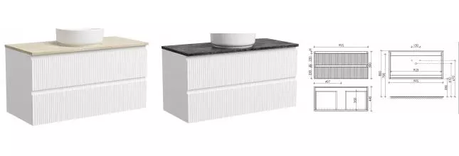 Тумба под раковину «Sancos» Snob R 100 подвесная Bianco