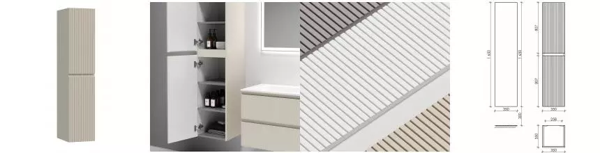 Пенал «Sancos» Snob T 35 подвесной Beige Soft универсальный Пенал «Sancos» Snob T 35 подвесной Beige Soft универсальный