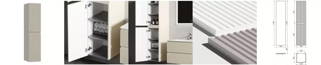Пенал «Sancos» Snob R 35 подвесной Beige Soft универсальный Пенал «Sancos» Snob R 35 подвесной Beige Soft универсальный