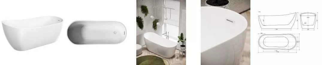 Ванна акриловая «Sancos» Perla 170/72 с каркасом с сифоном белая Ванна акриловая «Sancos» Perla 170/72 с каркасом с сифоном белая