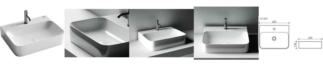 Раковина «Ceramica Nova» Aura 60/47 CN2001 фарфоровая белая Раковина «Ceramica Nova» Aura 60/47 CN2001 фарфоровая белая