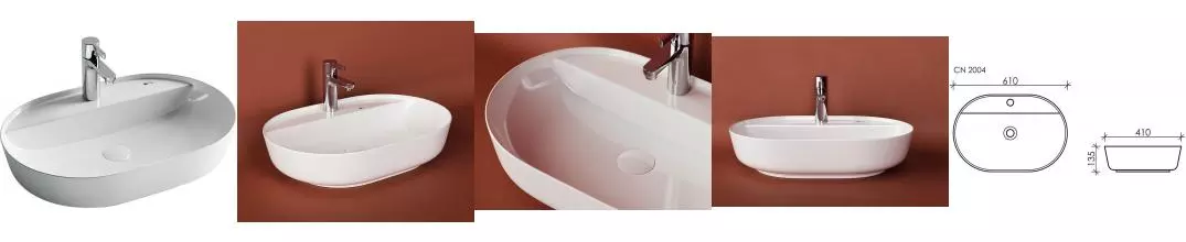 Раковина «Ceramica Nova» Modo 61/41 CN2004 фарфоровая белая Раковина «Ceramica Nova» Modo 61/41 CN2004 фарфоровая белая