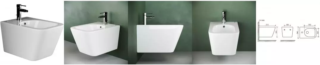 Подвесное биде «Ceramica Nova» Metric CN3008 белое Подвесное биде «Ceramica Nova» Metric CN3008 белое