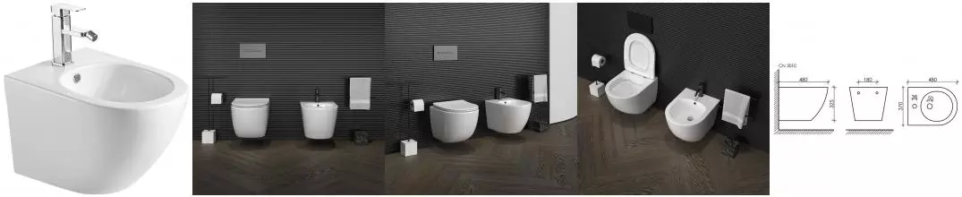 Подвесное биде «Ceramica Nova» Forma CN3010 белое Подвесное биде «Ceramica Nova» Forma CN3010 белое