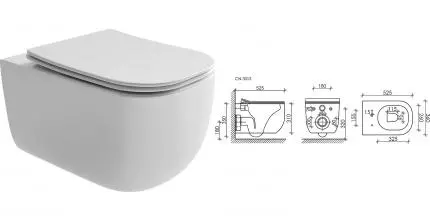 Подвесной унитаз безободковый «Ceramica Nova» Noel CN3013 белый с сиденьем дюропласт с микролифтом белое