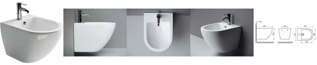 Подвесное биде «Ceramica Nova» Metropol CN4003 белое Подвесное биде «Ceramica Nova» Metropol CN4003 белое