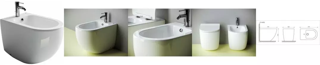 Приставное биде «Ceramica Nova» Metropol CN4005 белое Приставное биде «Ceramica Nova» Metropol CN4005 белое
