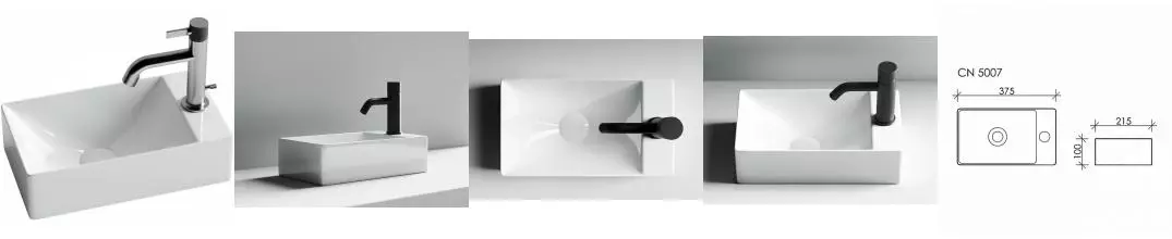 Раковина «Ceramica Nova» Element 37/21 CN5007 фарфоровая белая правая Раковина «Ceramica Nova» Element 37/21 CN5007 фарфоровая белая правая