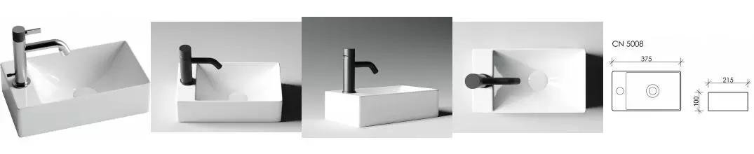 Раковина «Ceramica Nova» Element 37/21 CN5008 фарфоровая белая левая Раковина «Ceramica Nova» Element 37/21 CN5008 фарфоровая белая левая