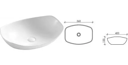Раковина «Ceramica Nova» Element 56/40 CN5016 фарфоровая белая Раковина «Ceramica Nova» Element 56/40 CN5016 фарфоровая белая